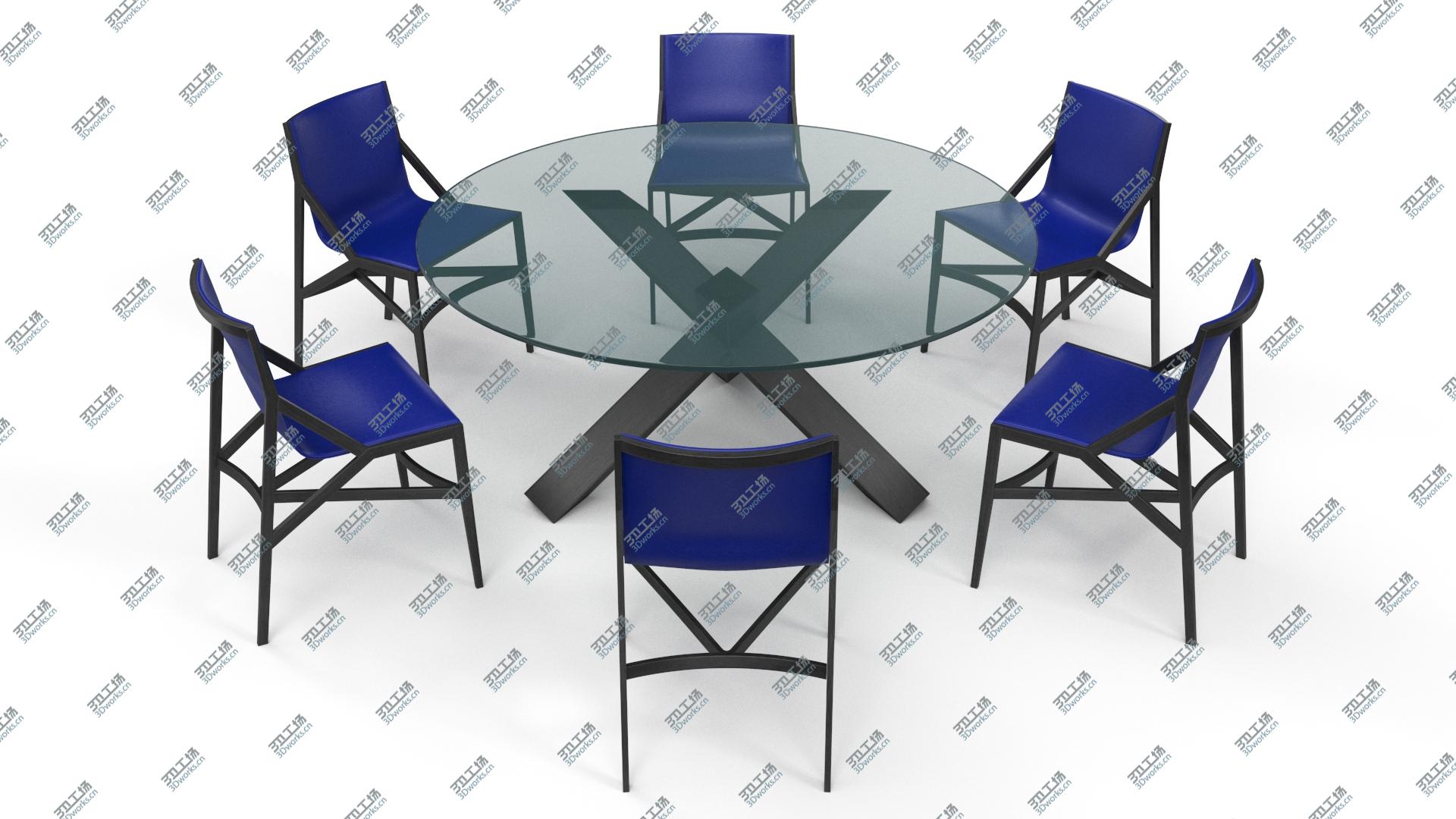 images/goods_img/2021040233/Cassina Dining Table Chair Set Black Glass Blue model/2.jpg